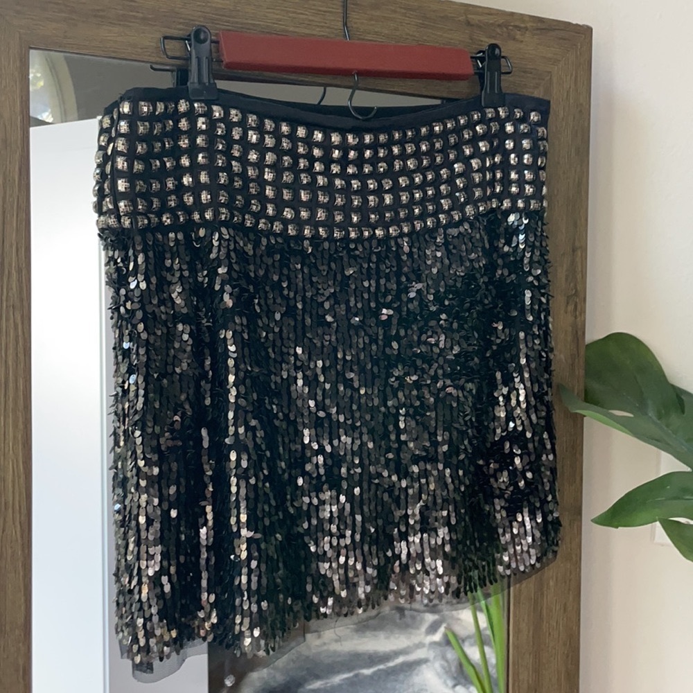 Gorgeous black and silver sequin skirt
